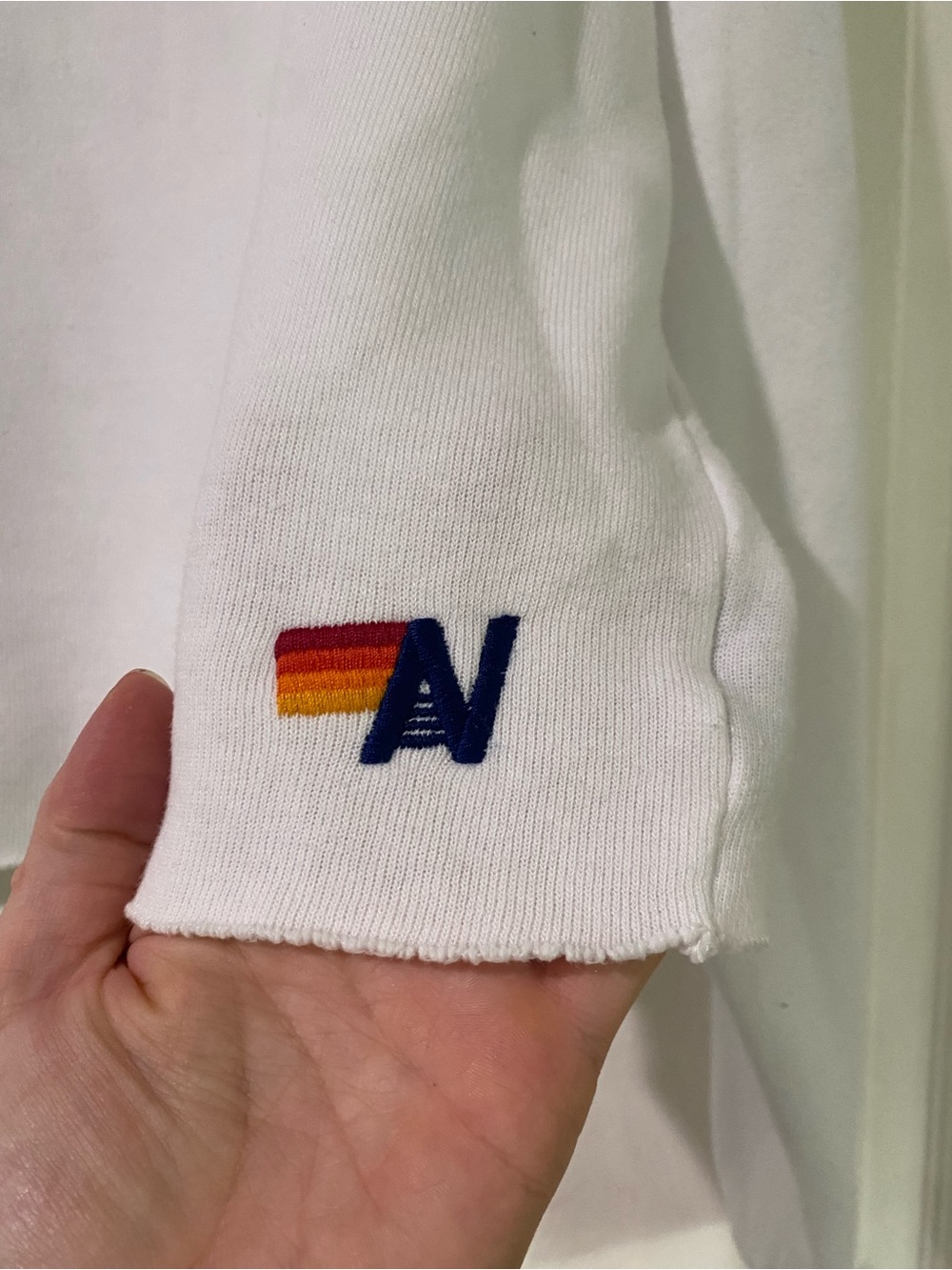 Aviator Nation Bolt White Cropped Crewneck Large Sweatshirt Loungewear Surfer - Picture 4 of 13